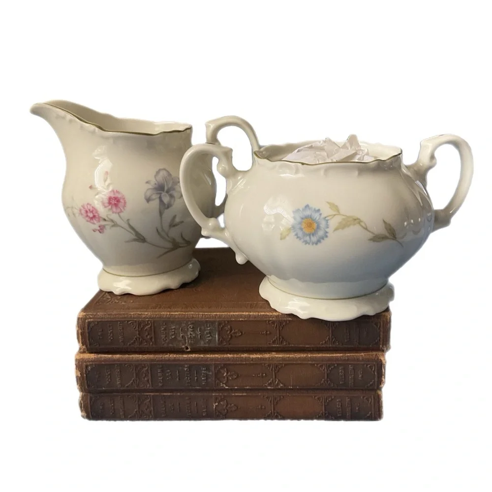 Marilyn Fine China Creamer & Sugar Made In Japan Floral Replacements Cottagecore